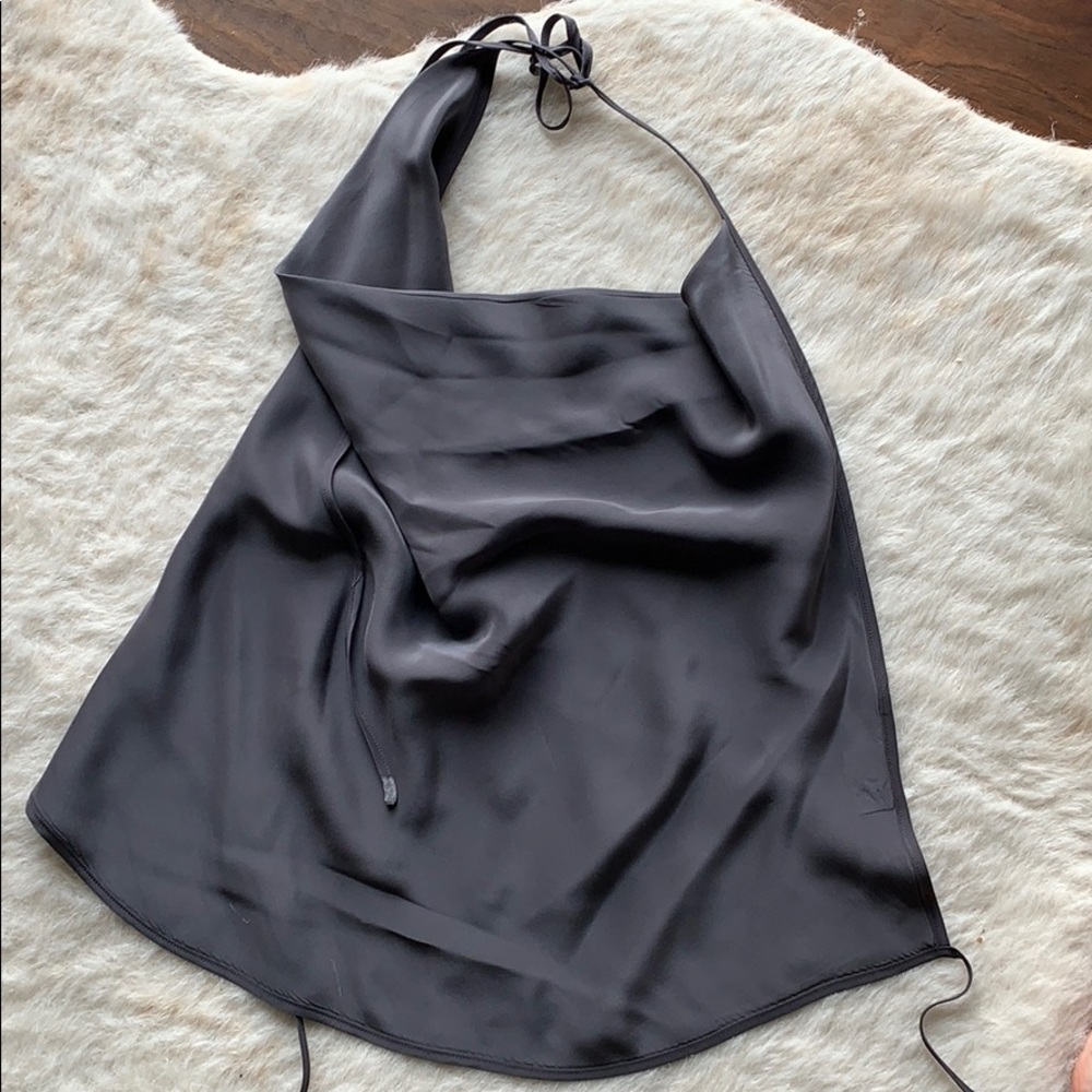 Silk backless blouse
